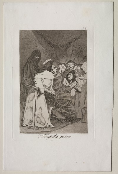 Caprichos: Engula, cachorro! de Francisco de Goya