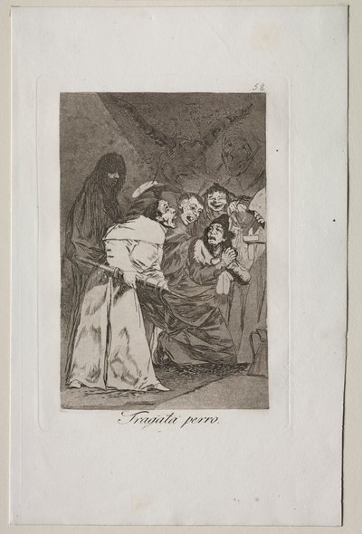 Caprichos: Engula, cachorro! de Francisco de Goya