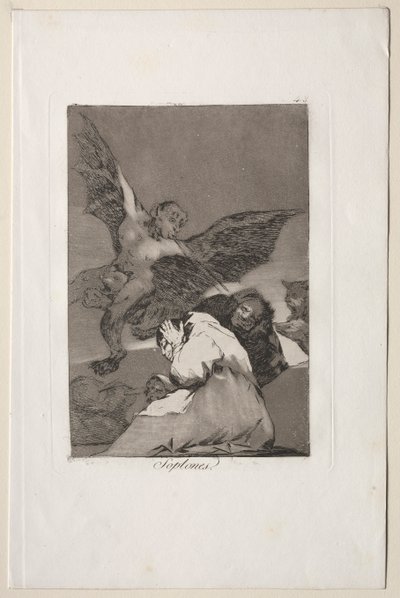 Caprichos: Conto-Portadores-Explosões de Vento. de Francisco de Goya