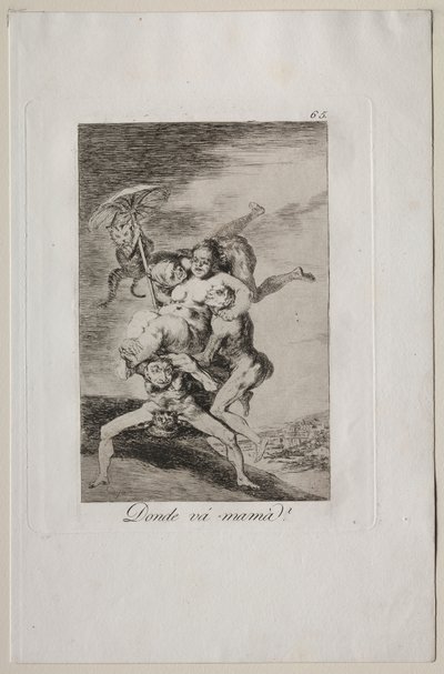 Caprichos: Para onde vai a mãe? de Francisco de Goya