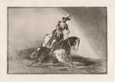 Charles V. lançando um touro na praça de Valladolid (Charles V lançando um touro no ringue em Valladolid) de Francisco de Goya