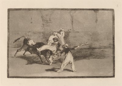 Cogida de un moro permanecer en la plaza (A Moor Caught by the Bull in the Ring) de Francisco de Goya