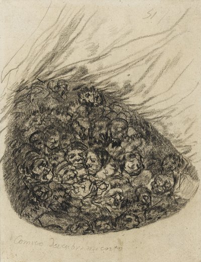 Comic Discovery, 1819-28 (giz preto sobre papel) de Francisco de Goya