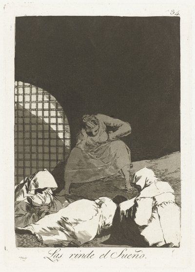 Sobrevale de batida de porta O Sonho os renderiza (título no objeto) Los Caprichos (título da série) de Francisco de Goya