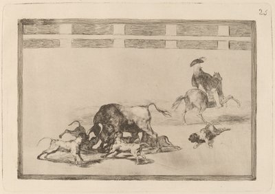 Echan perros al toro (Eles soltam cães no touro) de Francisco de Goya