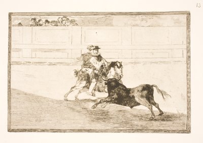 Um piloto espanhol na arena quebra pequenos dardos sem a ajuda dos segundos de Francisco de Goya