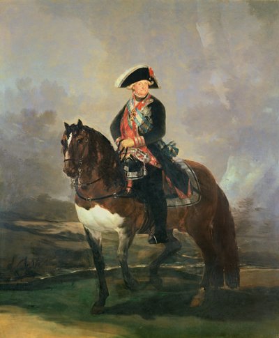 Retrato equestre do rei Carlos IV, 1800-1801 de Francisco de Goya