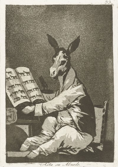 Como o seu avô
Asta su abuelo (título sobre o objecto)
Los caprichos (título da série)
Los caprichos de Francisco de Goya