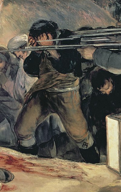 Execução dos Defensores de Madri, 3 de maio de 1808, 1814 óleo sobre tela detalhe de 507 de Francisco de Goya