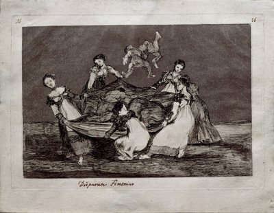 Loucura feminina da série Los Disparates Follies, 1815-1819 de Francisco de Goya