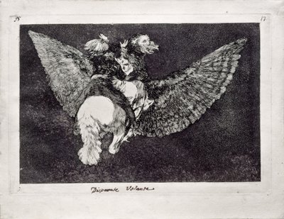 Loucura voadora da série Los Disparates Follies, 1815-1819 de Francisco de Goya