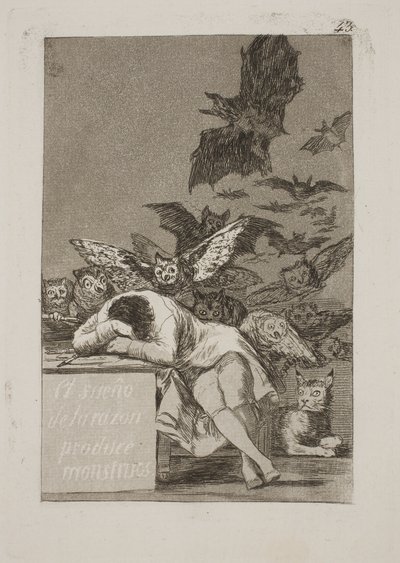 O sono da razão gera monstros de Francisco de Goya