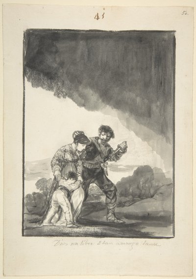 Deus nos salve de um destino tão amargo, c.1816-20 (pincel com tinta da Índia e lavagem e raspagem cinza) de Francisco de Goya