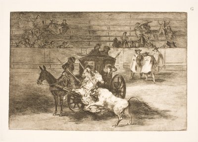 Batalha de uma carruagem puxada por dois burros de Francisco de Goya