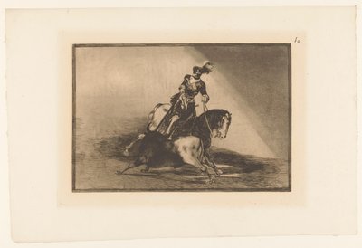 Imperador Carlos V lutando contra um touro Carlos V. lanceando toro na praça de Valladolid Touradas (título da série) La Taureaumachie (título da série) La Tauromaquia (título da série) de Francisco de Goya