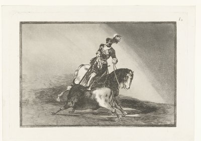 Imperador Carlos V lutando contra um touro Carlos V. lanceando um tour na praça de Valladolid Tourada (título da série) La Tauromaquia (título da série) de Francisco de Goya