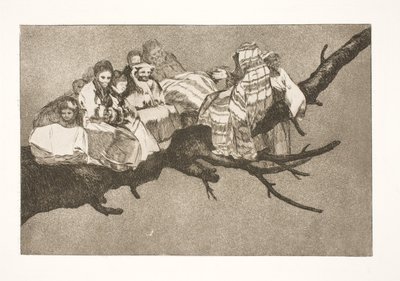 Loucura ridícula (Andar entre os galhos / falar através do chapéu) de Francisco de Goya
