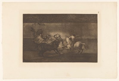 O homem lançava no corno do touro
Mort de Pepe Illo
Tourada (título da série)
La Taureaumachie (título da série)
La Tauromaquia (título da série) de Francisco de Goya