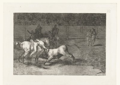 Mariano Ceballos doodt een stier
Madriano Ceballos, conhecido como El Indio, mata o touro do seu cavalo
Tourada (título da série)
Stierenvechten (título da série) de Francisco de Goya