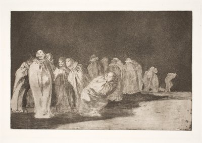 Os homens em sacos (Há algo escondido debaixo da serapilheira / você não pode julgar um homem por suas roupas) de Francisco de Goya