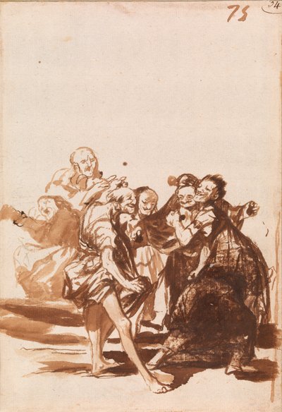 Velhos cantando e dançando de Francisco de Goya