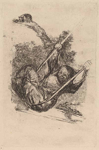 Velha em um balanço de Francisco de Goya