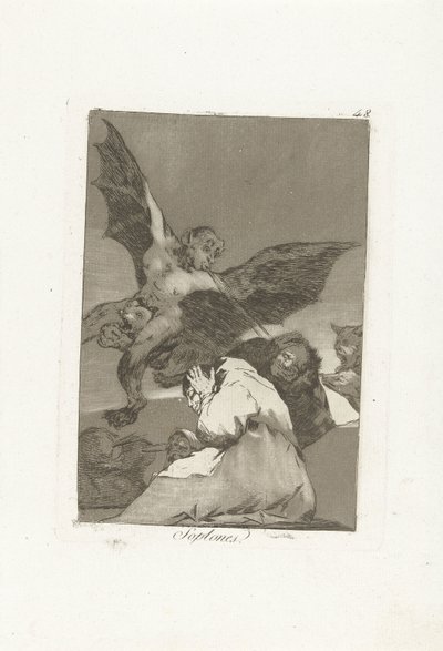 Oorblazers
Soplones (título sobre o objecto)
Los Caprichos (título da série) de Francisco de Goya