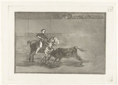 Saco balde em van de areia Zaragosa Valor viril da famosa Pajuelera em Saragoça Tourada (título da série) Stierenvechten (título da série) de Francisco de Goya