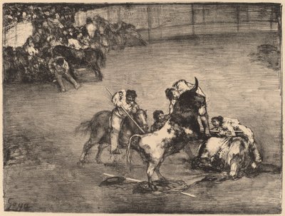 Picador apanhado por um touro de Francisco de Goya