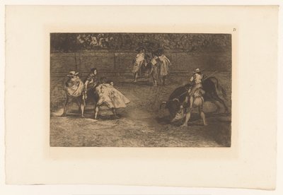 Picador enfia a sua lança num touro
Un torero monté sur les épaules d