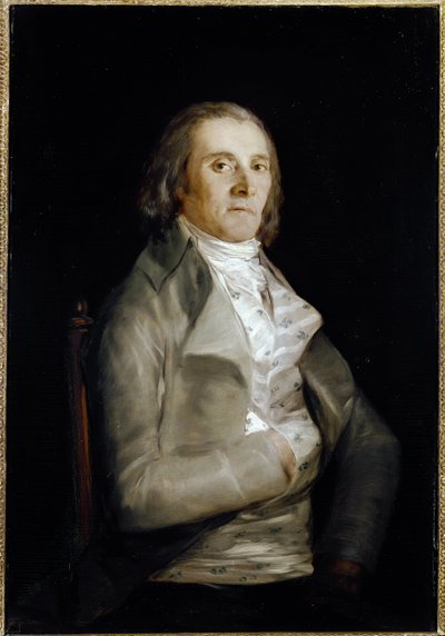 Retrato de Don Andres del Peral (activo 1770-1820) pintor decorador - Óleo sobre madeira de Francisco de Goya
