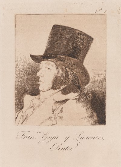 Retrato do Artista, final do 18º ano - 19º ano
século (impressão) de Francisco de Goya