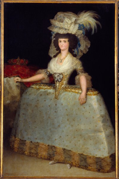 Retrato da Rainha de Espanha Mary Louise (1751-1819), Esposa de Carlos IV Pintura de Francisco de Goya (1746-1828) 1828 Madrid, Museu do Prado - Retrato completo da Rainha Marie Louise de Espanha (1751-1819), esposa de Carlos IV. Pintura de Francisco d de Francisco de Goya