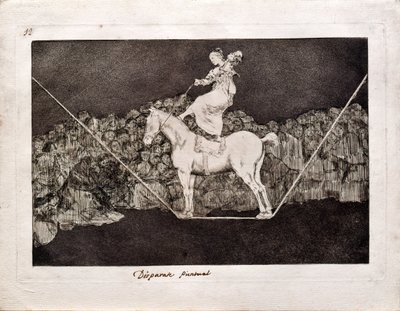 Loucura precisa da série Los Disparates Follies, 1815-1819 de Francisco de Goya