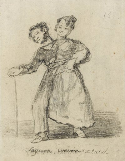 Segura Union Natural, 1819-28 (giz preto sobre papel) de Francisco de Goya