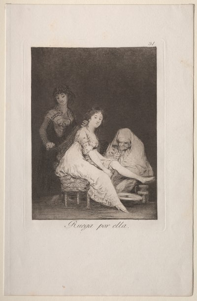 Caprichos: ela ora por ela de Francisco de Goya