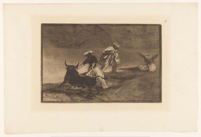 Toureiros em uma arena Capean otro encerrado Touradas (título da série) La Taureaumachie (título da série) La Tauromaquia (título da série) de Francisco de Goya