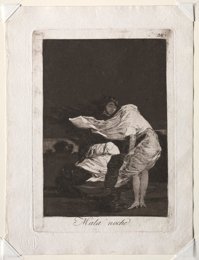 Os Caprichos: uma noite ruim, 1799. de Francisco de Goya