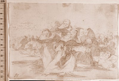 Os Desastres da Guerra : Tudo está baralhado (desenho preparatório de Francisco de Goya