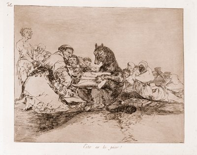 Os Desastres da Guerra : Este é o pior (gravura do desenho preparatório de Francisco de Goya