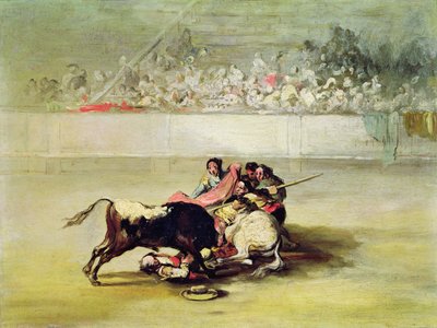 A queda de um Picador de seu cavalo sob um touro de Francisco de Goya