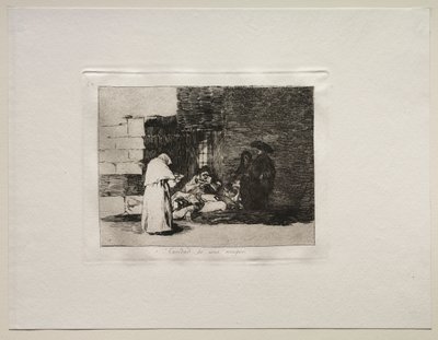 Os horrores da guerra: a caridade de uma mulher. de Francisco de Goya