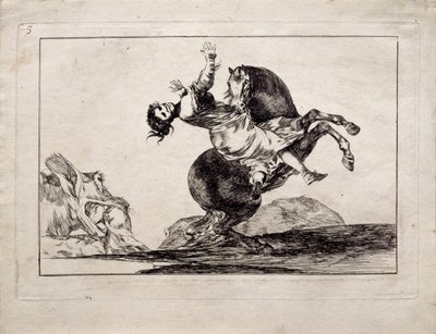 O sequestrador de cavalos da série Los Disparates Follies, 1815-1819 de Francisco de Goya