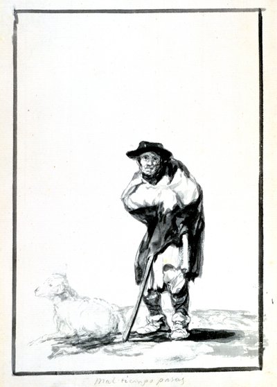 O Pastor, c1760-1820 de Francisco de Goya