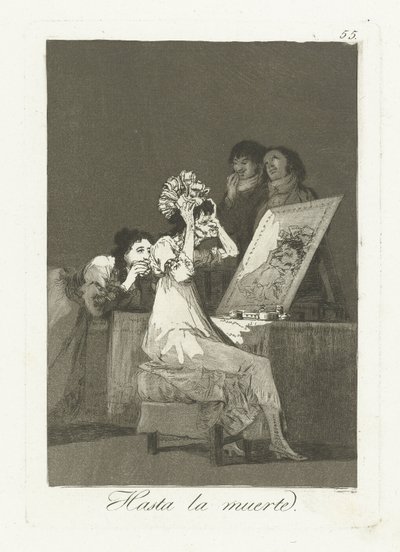 Até à morte
Hasta la muerte (título sobre o objecto)
Los Caprichos (título da série) de Francisco de Goya