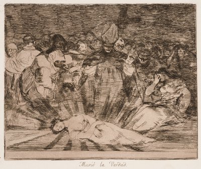 «Truth has Died» (A Verdade Morreu), da série «Os Desastres da Guerra» de Francisco de Goya