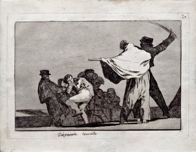 Loucura conhecida da série Los Disparates Follies, 1815-1819 de Francisco de Goya