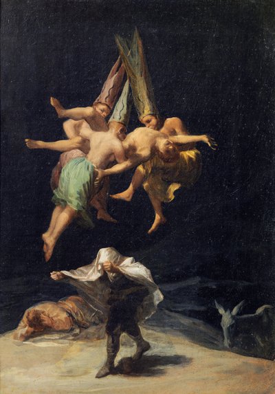 Bruxas em vôo de Bruges, 1797-1798 de Francisco de Goya