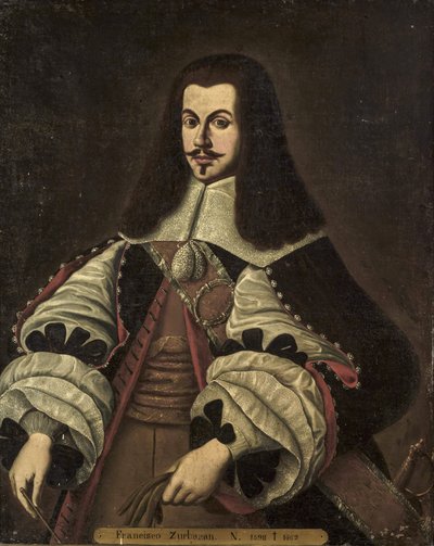 Barroco : Retrato de Francisco de Zurbaran (1598-1664), Anónimo, Fim do 17º cen... Óleo sobre tela de Francisco de Zurbaran