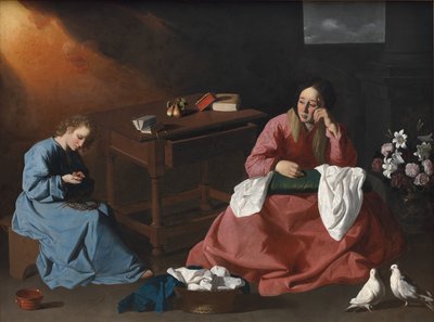 Cristo e a Virgem na casa de Nazaré, c. 1640 de Francisco de Zurbaran